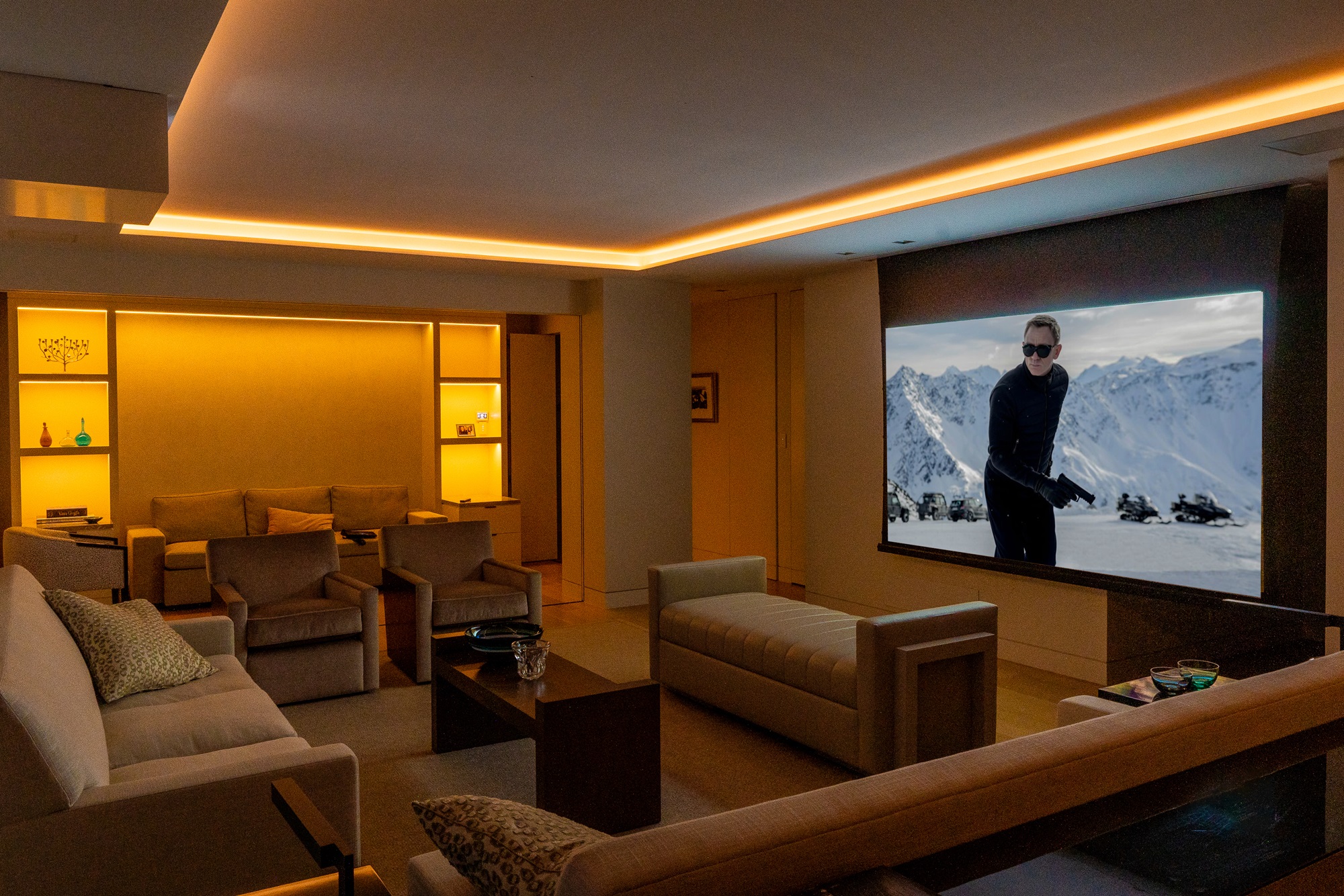 ketra lighting, kitchen, mansion, overlook, city view